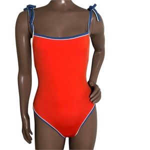Solid & Striped Poppy Tie Shoulder Strap Swimsuit